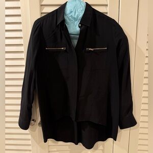 Acrobat black zipper detail blouse
